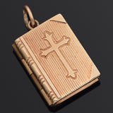 Vintage 14K Yellow Gold Lord's Prayer Holy Bible Charm Pendant 2.3 Grams