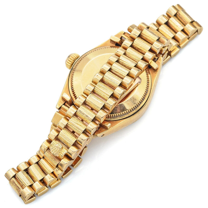 1973 Rolex Datejust Ladies Bark Finish 18K Yellow Gold Automatic