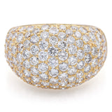 Estate 18K Yellow Gold 3.19 TCW Diamond Dome Ring Size 6.5