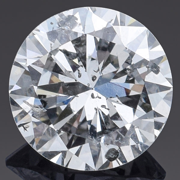 GIA Certified 1.59 Ct Round Brilliant H I2 Diamond 7.60 - 7.69 x 4.50 mm