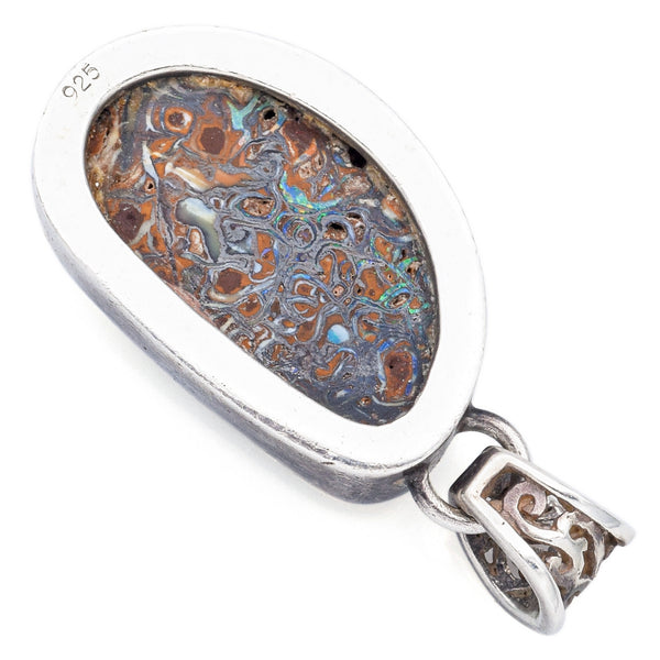 Vintage Sterling Silver Boulder Opal Pendant