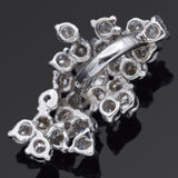Vintage 14K White Gold 2.25 TCW Diamond Large Cluster Pendant