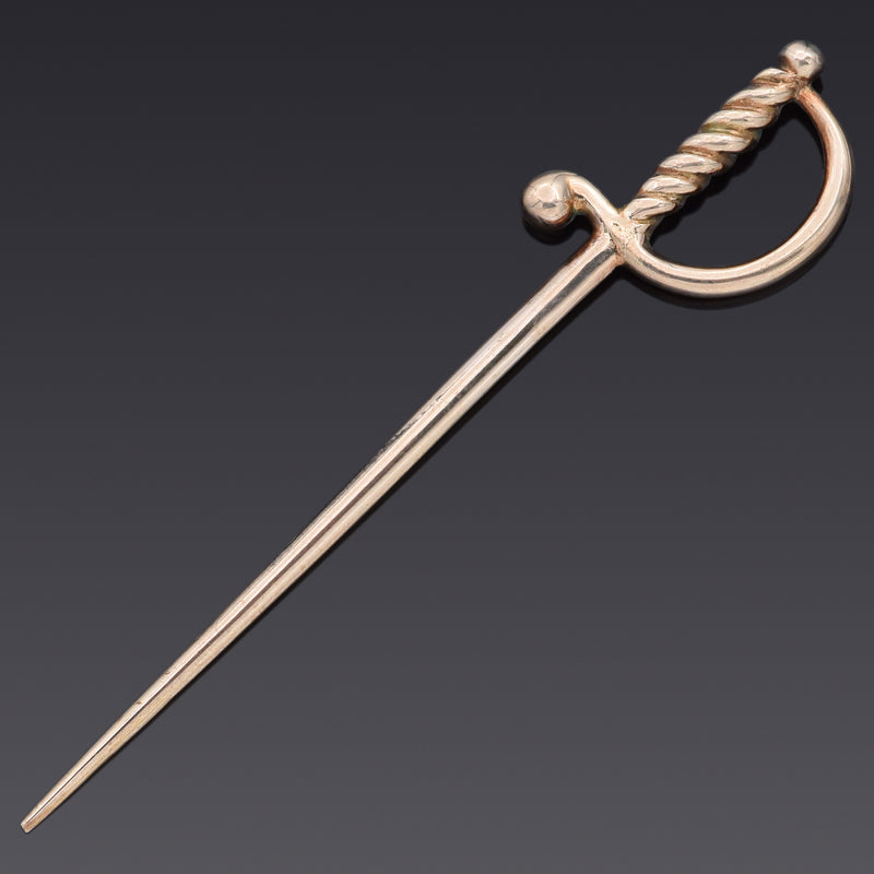 Vintage Tiffany & Co. 14K Yellow Gold Sword Toothpick Pendant