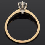 Vintage 14K Yellow Gold 0.54 Carat Round Diamond Solitaire Band Ring Size 6.75