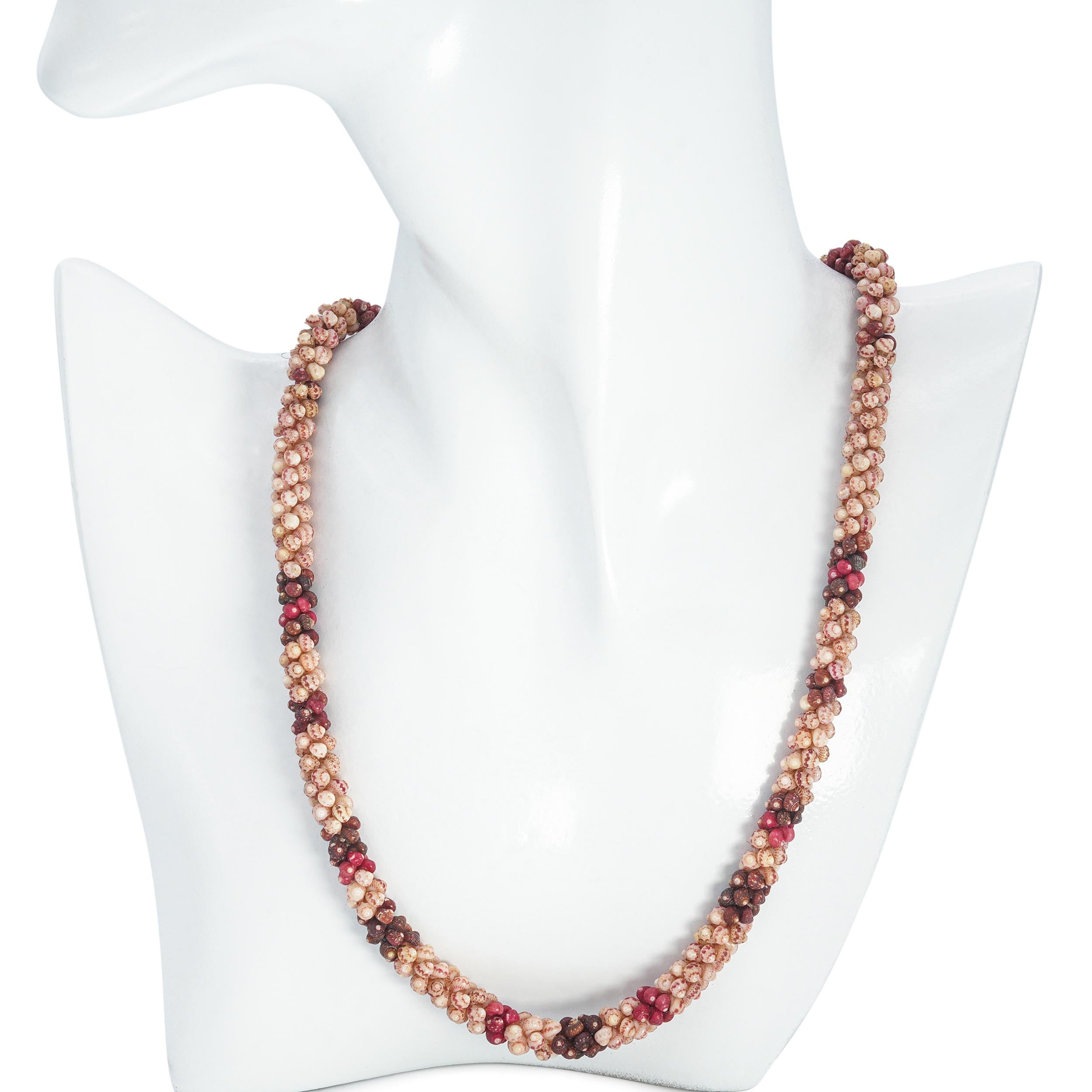Kauai Fine Arts Niʻihau Shell Pōpō (Poe Poe) Lei Necklace with Matching Earrings