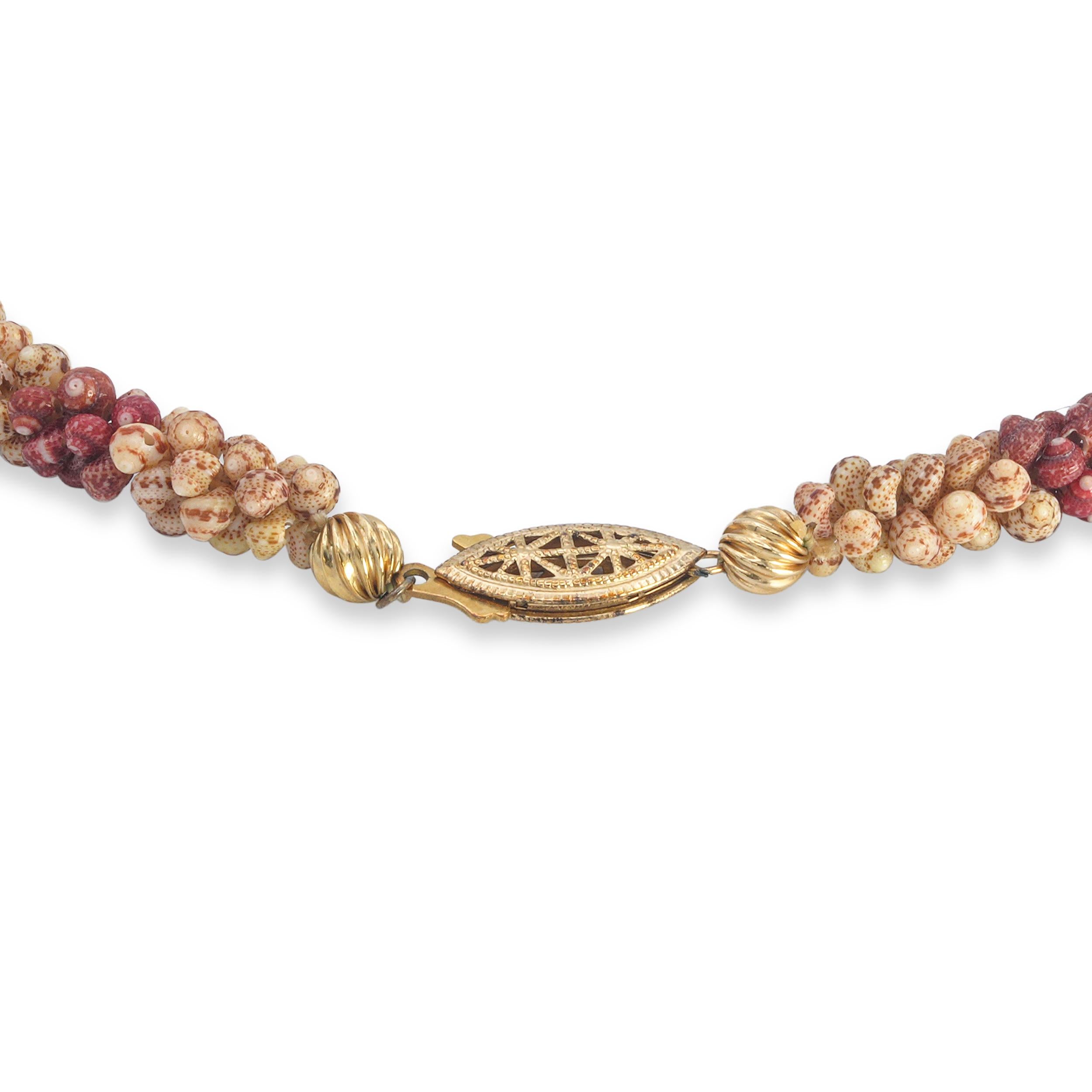 Kauai Fine Arts Niʻihau Shell Pōpō (Poe Poe) Lei Necklace with Matching Earrings