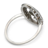 Edwardian Platinum Old European Cut Diamond Openwork Foliate Ring