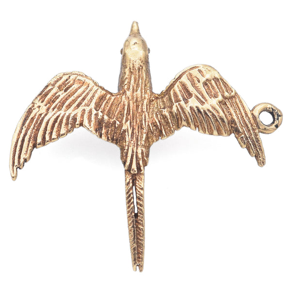 Vintage 10K Yellow Gold Flying Bird Charm Pendant