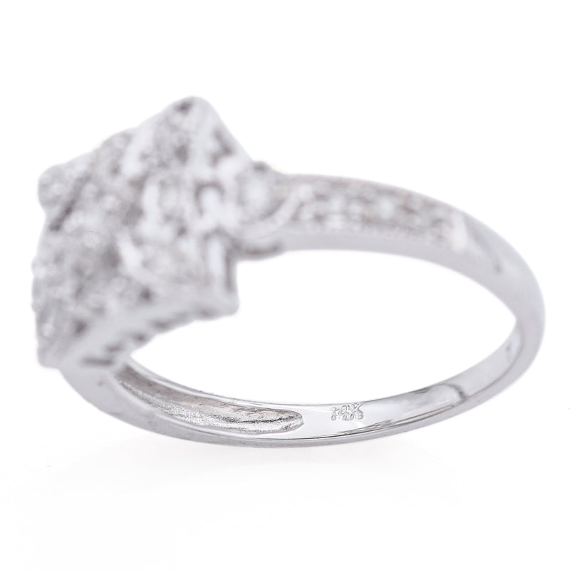 Vintage 14K White Gold 0.20 TCW Diamond Filigree Band Ring Size 6