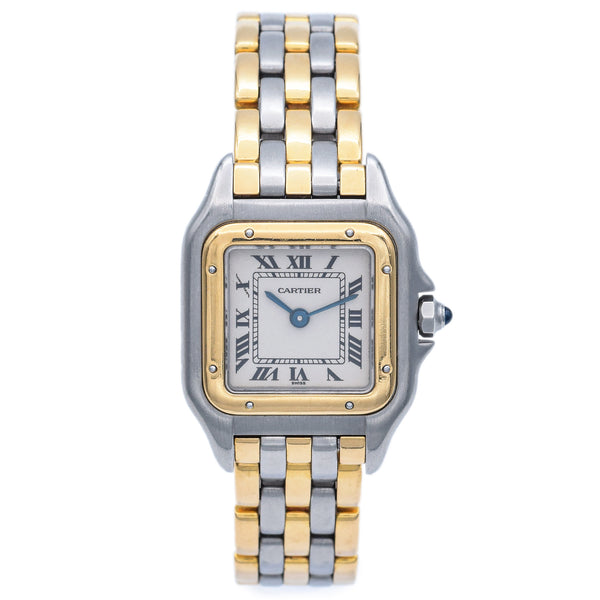 Cartier Panthère Steel/18K Three Row Gold Quartz Women's Watch Ref 1057917 +Box
