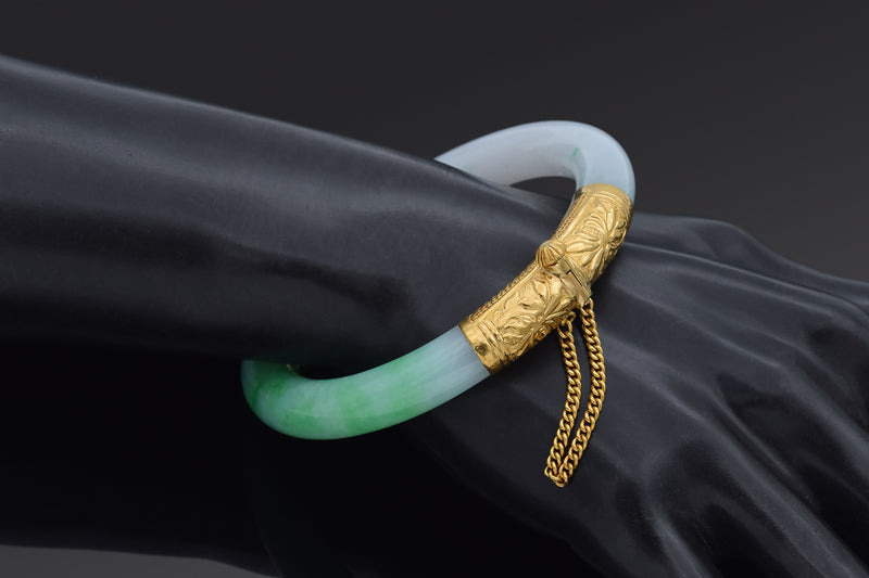 Bangle ALII - Tube carved jade bead (B567) – Maimoda Jewelry