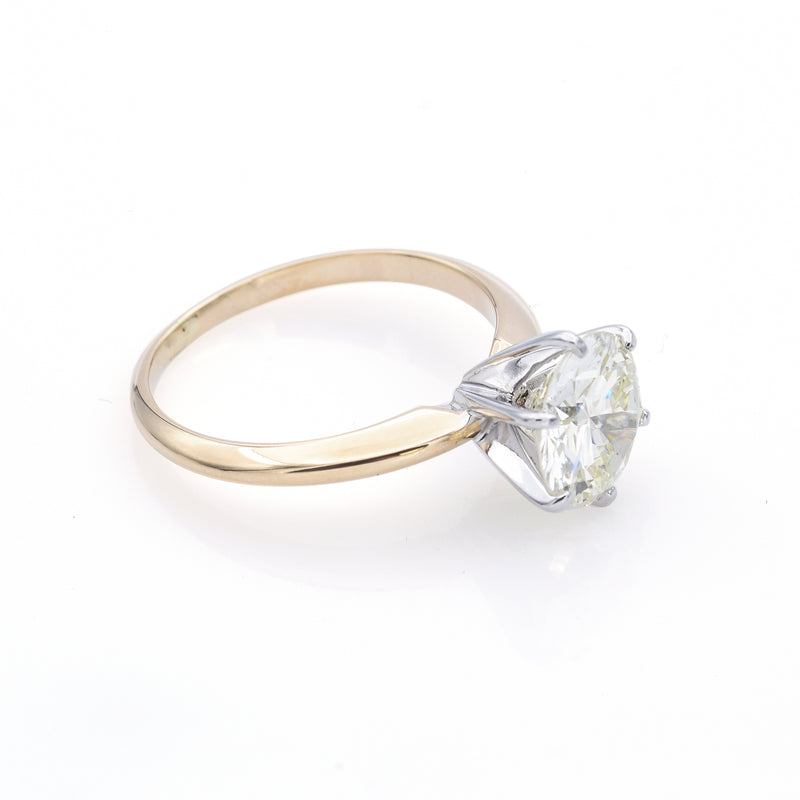 GIA Certified 14K Yellow Gold 2.25 Carats Round Brilliant Diamond Band Ring VVS2