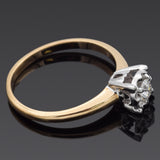 Vintage 14K Yellow Gold 0.19 Carat Round Diamond Solitaire Band Ring Size 8