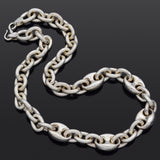 Vintage Sterling Silver 11 mm Mariner Oval Cable Link Chain Necklace 19.5 Inches
