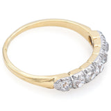 Antique 18K Yellow Gold & Platinum 0.74 TCW Diamond Band Ring Size 6.5