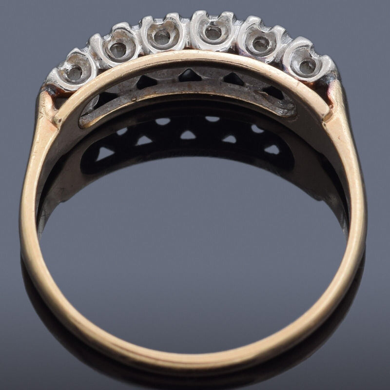 Vintage 14K Yellow Gold 0.50 TCW Diamond Band Ring Size 7.5