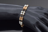 Vintage 14K Yellow Gold Pearl Beaded Strand Bracelet 6.75 Inches