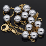 Roberto Coin 18K Yellow Gold 9.8 mm Bead Station Necklace 32 Inches