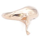 Vintage 14K Yellow Gold Green Lab Spinel Dolphin Cocktail Ring Size 5.5