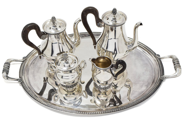 Vintage Christofle Malmaison Silver Plate 5 Piece Tea Set