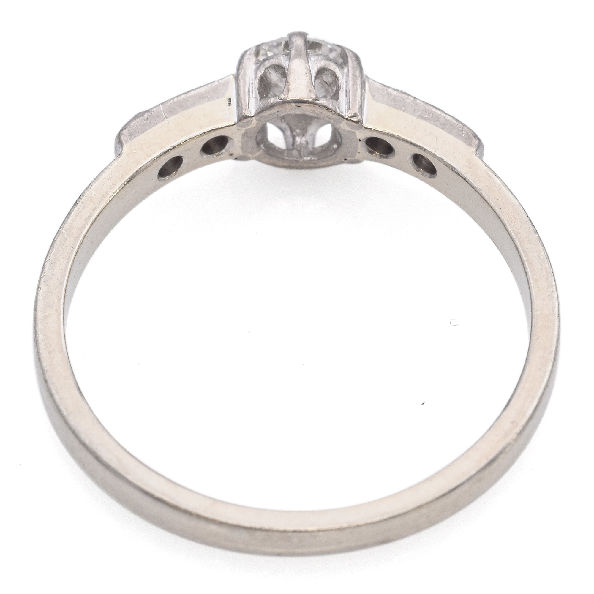 Vintage 14K White Gold 0.48 TCW Diamond Engagement Ring