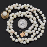 Vintage 14K Yellow Gold Angel Skin Coral 7.5-12 mm Beaded Strand Necklace 18"