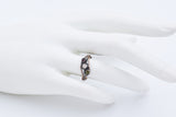 Antique 10K Yellow Gold Diamond, Peridot & Garnet Band Ring Size 6.5