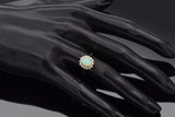 Vintage 14K Yellow Gold Opal & 0.28 TCW Diamond Cocktail Ring Size 5.25