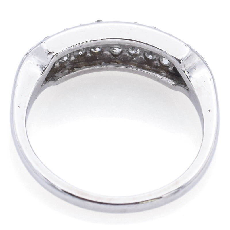 Antique Art Deco Platinum 0.32 TCW Diamond Band Ring Size 4.5