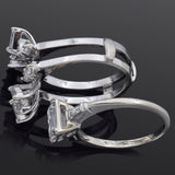 Estate 1.12 TCW Diamond 18K Gold Ring & 14K Gold Enhancer Guard Set
