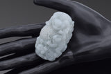 Vintage Translucent Green Jade Carved Pixiu Lotus Figurine