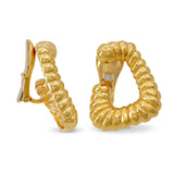 Vintage David Webb 18k Yellow Gold Textured Ear Clips