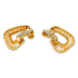 Vintage David Webb 18k Yellow Gold Textured Ear Clips
