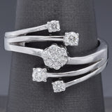 Estate 14K White Gold 0.29 TCW Diamond Band Ring Size 7 + Box