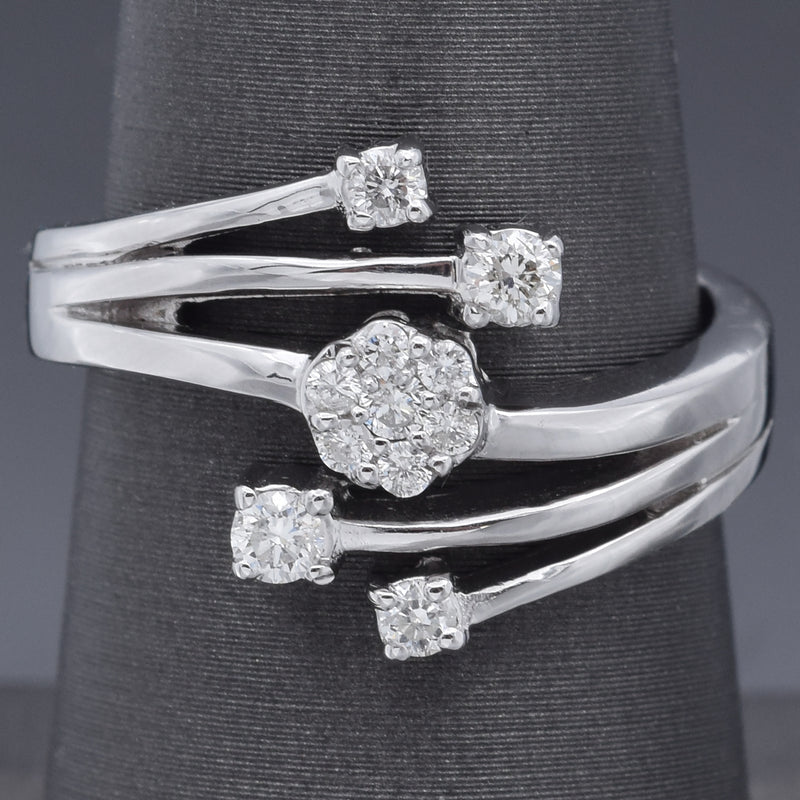 Estate 14K White Gold 0.29 TCW Diamond Band Ring Size 7 + Box