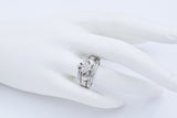 Estate 14K White Gold 0.66 TCW Diamond Claddagh Band Ring Size 7.5