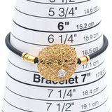 Orlando Orlandini 18K Yellow Gold Diamond Rubber Cord Bracelet + Box