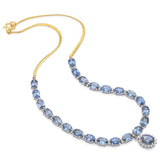 Vintage 24K & 14K Gold Color Changing Tanzanite & 0.95 TCW Diamond Necklace