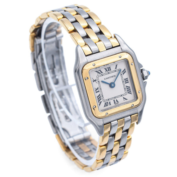 Cartier Panthère Steel/18K Three Row Gold Quartz Women's Watch Ref 1057917 +Box