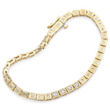 Vintage 14K Yellow Gold 0.77 TCW Round Cut Diamond Tennis Bracelet 3.8 mm