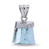 Vintage 17k White Gold 49.5ct Aquamarine and Diamond Pendant