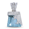 Vintage 17k White Gold 49.5ct Aquamarine and Diamond Pendant