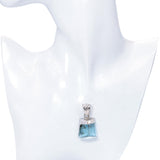 Vintage 17k White Gold 49.5ct Aquamarine and Diamond Pendant