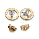18k Yellow Gold Diamond Swirl Stud Earrings