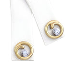 18k Yellow Gold Diamond Swirl Stud Earrings