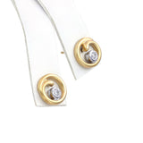 18k Yellow Gold Diamond Swirl Stud Earrings