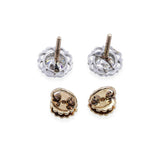Art Deco 18k Yellow Gold & Platinum 0.73tcw Old Euro Diamond Stud Earrings