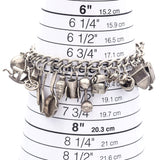 Vintage Sterling Silver Hobbies & Various Charm Bracelet 48.5 7 inches