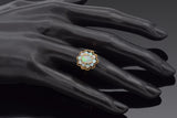 Vintage 14K Yellow Gold Opal Cocktail Ring Size 4