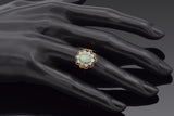 Vintage 14K Yellow Gold Opal Cocktail Ring Size 4